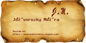 Jávorszky Míra névjegykártya